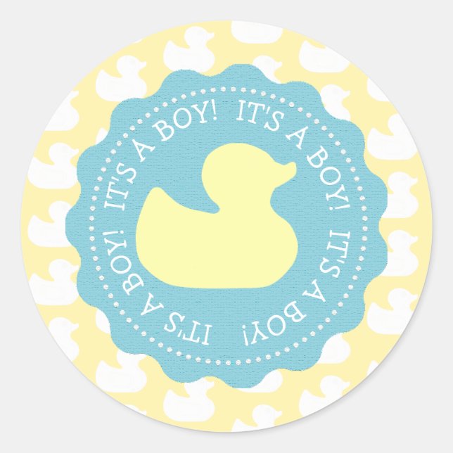 Sticker Rond Baby shower en caoutchouc Duckie (Devant)