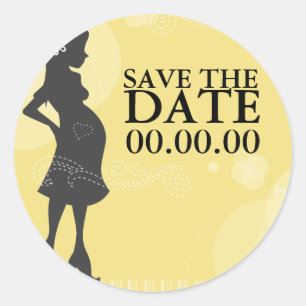 Sticker Rond Baby shower Enregistrer la date