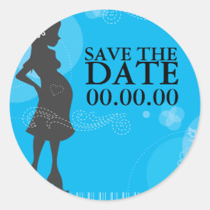 Sticker Rond Baby shower Enregistrer la date