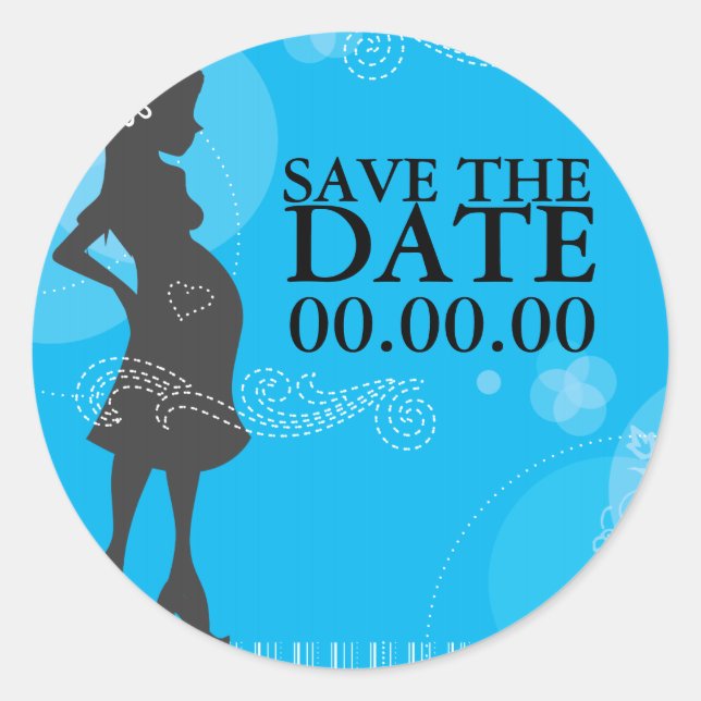 Sticker Rond Baby shower Enregistrer la date (Devant)