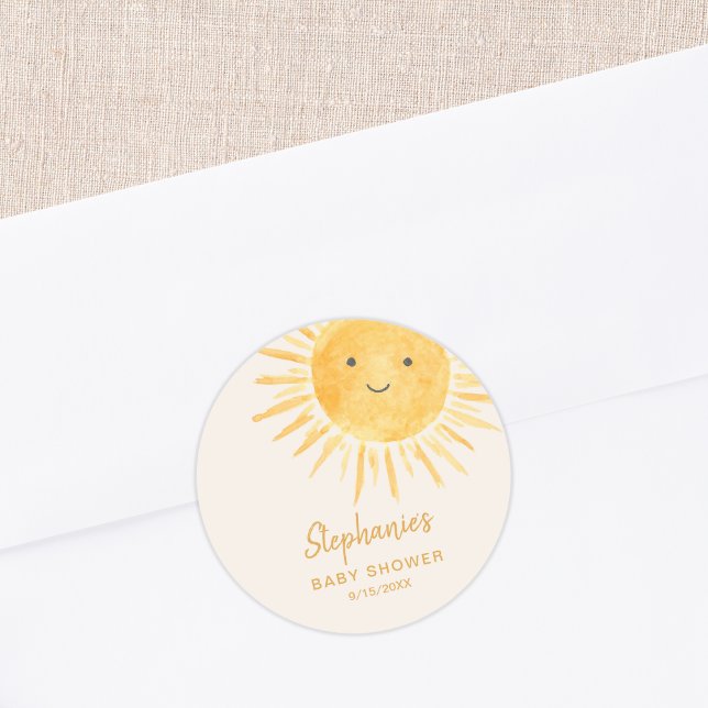 Sticker Rond Baby Shower Ensoleillé  (Créateur téléchargé)