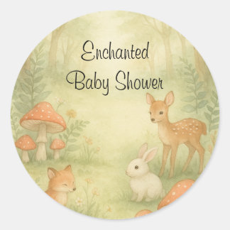 Sticker Rond Baby shower Enveloppe Enveloppe Enchantée