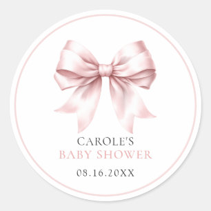 Sticker Rond Baby Shower Fille Arc en Ciel Rose