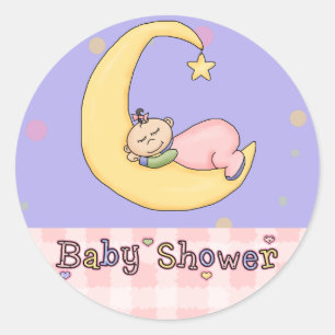 Sticker Rond Baby shower-Fille : Enveloppe d'invitation