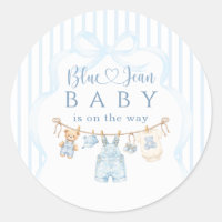 Baby-Shower Fille ou Garçon Tissu Jean Bleu Modern