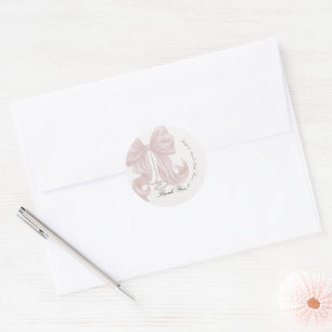 Sticker Rond Baby Shower Fille Perle Arc