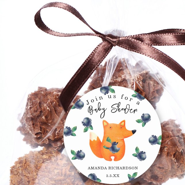 Sticker Rond Baby shower Fox (Créateur téléchargé)