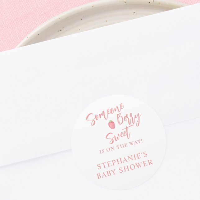 Sticker Rond Baby Shower Fraise  (Créateur téléchargé)