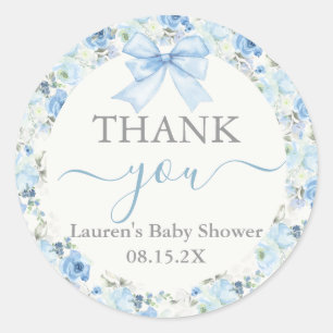 Sticker Rond Baby shower Garçon avec arc