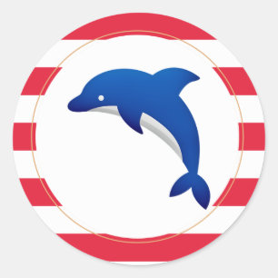 Sticker Rond Baby Shower Garçon Nautique