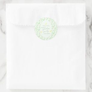Sticker Rond Baby Shower Genre Neutre Garden Party