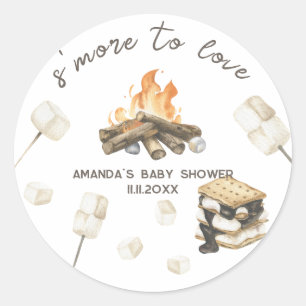 Sticker Rond Baby-Shower guimauve aquarelle