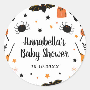 Sticker Rond Baby Shower Halloween