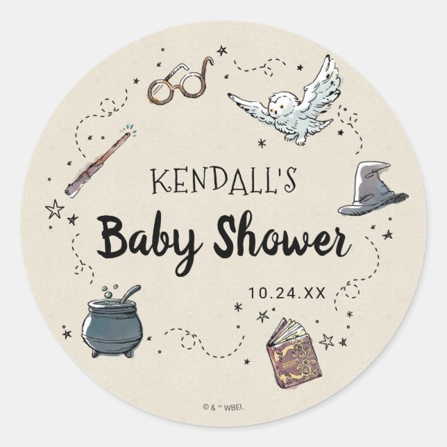 Sticker Rond Baby shower Harry Potter (Devant)