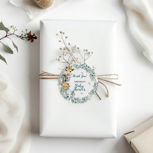 Sticker Rond Baby shower Jungle Safari Merci