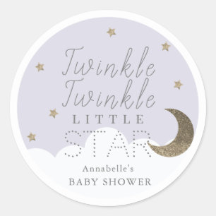 Sticker Rond Baby shower Lilac de Twinkle Little Star