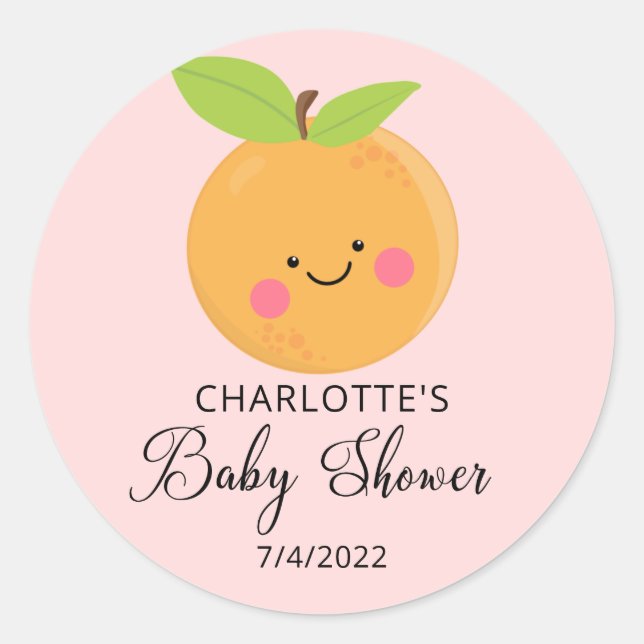 Sticker Rond Baby shower Little Cutie (Devant)