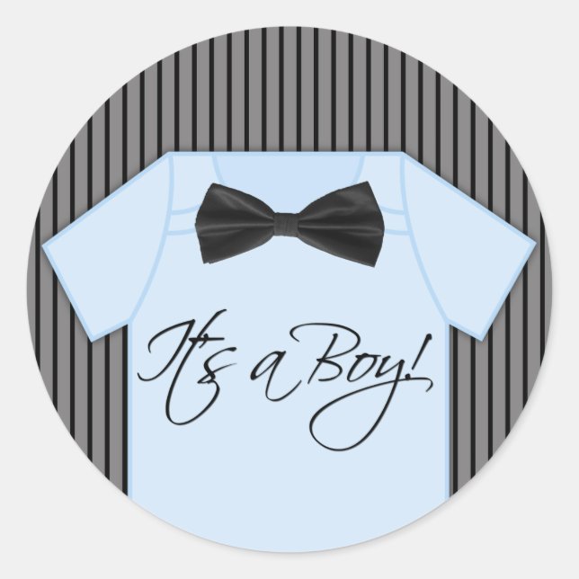 Sticker Rond Baby-Shower Little Man (Devant)