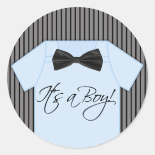 Sticker Rond Baby-Shower Little Man