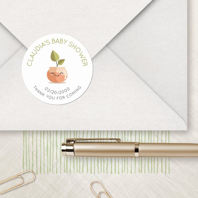 Sticker Rond Baby shower Little Sprout (Créateur téléchargé)