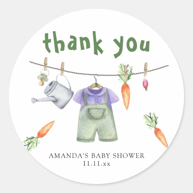 Sticker Rond Baby shower local merci (Devant)