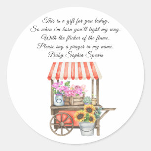 Sticker Rond Baby shower local - prière