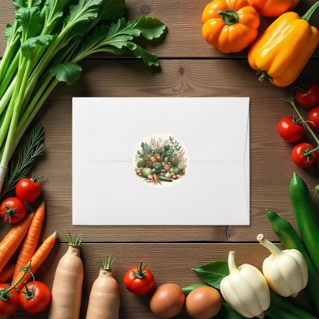 Sticker Rond Baby Shower Marché Fermier de Producteurs Locaux a (Rustic Locally Grown Farmers Market Baby Shower Classic Round Sticker)