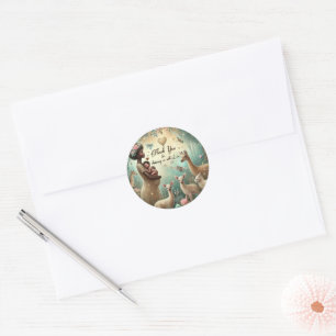 Sticker Rond Baby shower Merci Cartes Douche avec amour