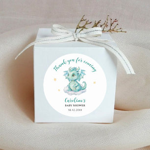 Sticker Rond Baby shower Merci Dragon