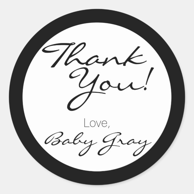 Sticker Rond Baby shower Merci Personnaliser Personnaliser Pers (Devant)