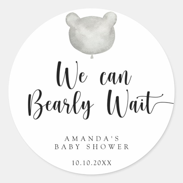 Sticker Rond Baby Shower minimaliste moderne (Devant)