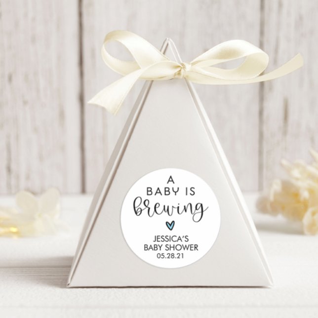 Sticker Rond Baby shower minimaliste Un bébé brasse (Créateur téléchargé)