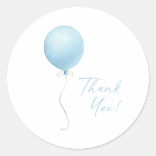 Sticker Rond Baby shower moderne Blue Balloon Boy
