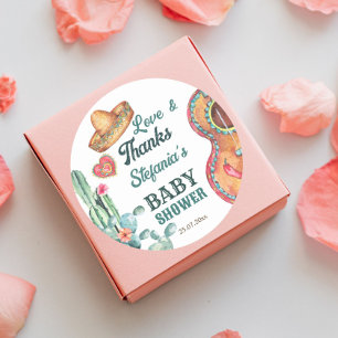 Sticker Rond Baby shower muchacho de fêtes mexicaines