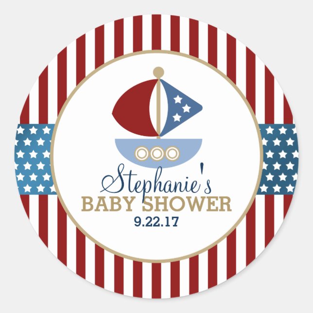 Sticker Rond Baby Shower Naudtique Doux (Devant)