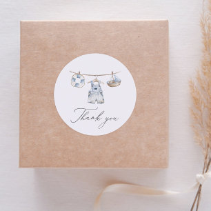 Sticker Rond Baby shower Nautical Boy