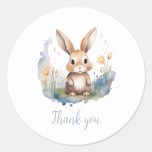 Sticker Rond Baby shower neutre de Bunny Genre (Devant)