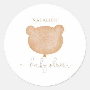 Sticker Rond Baby shower nounours
