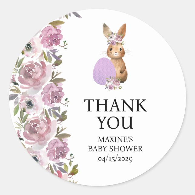 Sticker Rond Baby Shower Nourriture de Pâques  (Devant)