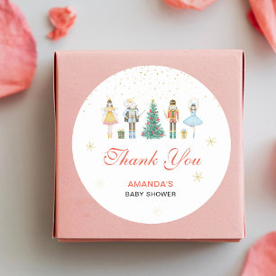 Sticker Rond Baby shower Nutcracker