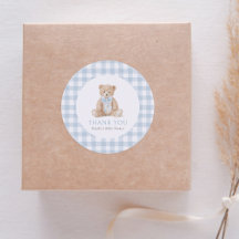 Baby Shower Ours en Vichy Bleu
