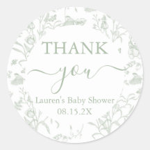 Baby shower Ours Toile Sage