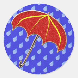 Sticker Rond Baby shower - Parapluie : Enveloppe d'invitation