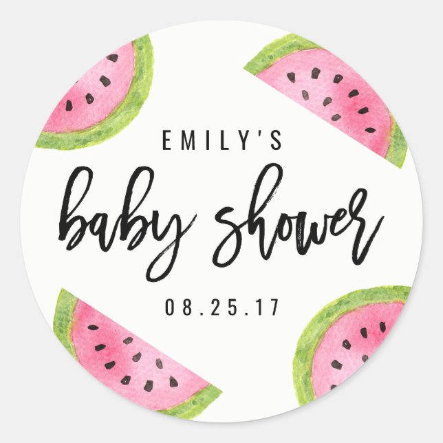 Sticker Rond Baby Shower Pastèque (Devant)