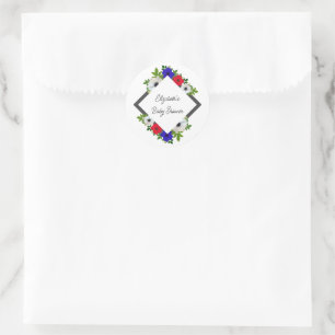 Sticker Rond Baby shower Patriotique Panda Anemone