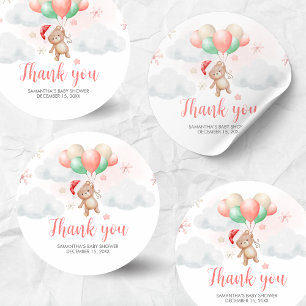 Sticker Rond Baby shower père Noël