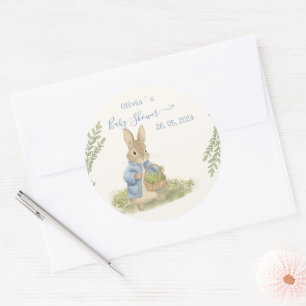 Sticker Rond Baby shower Peter Rabbit