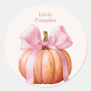 Sticker Rond Baby Shower Petite Citrouille – Rose Automne 