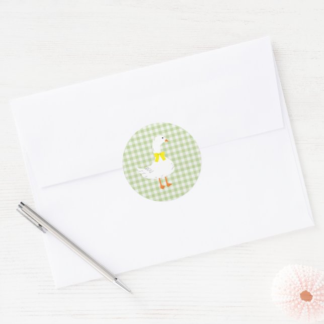 Sticker Rond Baby-Shower Petite Oie (Enveloppe)