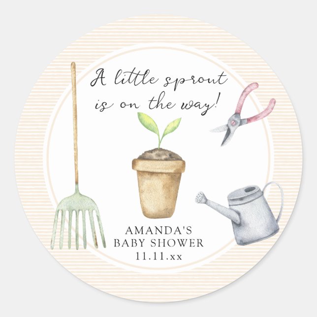 Sticker Rond Baby shower petite pousse  (Devant)